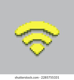 Icône wifi d'illustration de pixels. Wi-Fi gratuit. icône wifi sans fil pixellisée
pour le jeu pixel art et l'icône pour le site web et le jeu vidéo. rétro de la vieille école.