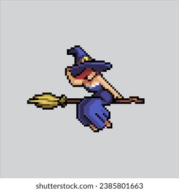 Pixel art illustration Witch. Pixelated Witch. Scary Witch pixelated for the pixel art game and icon for website and video game. old school retro.