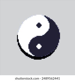 Ilustración de arte de píxeles Símbolo Yin Yang. Símbolo Yin Yang Pixelado. Símbolo Yin Yang pixelado
para el juego pixel art y el icono para el Sitio web Video y