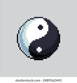 Ilustración de arte de píxeles Símbolo Yin Yang. Símbolo Yin Yang Pixelado. Símbolo Yin Yang pixelado
para el juego pixel art y el icono para el Sitio web Video y