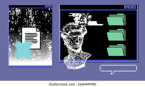 Pixel Art Ilustration Retro 80s Ui Stock Vector (Royalty Free) 1660449985