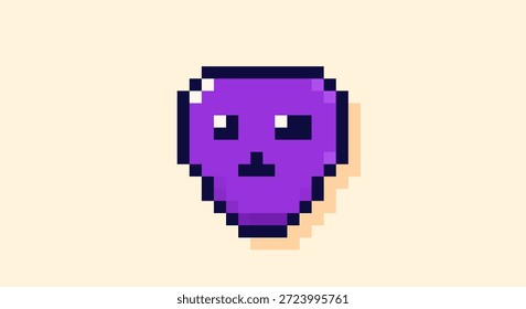 Imagem de Pixel art de um alienígena roxo.