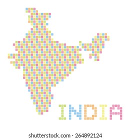 pixel art of India (colorful)