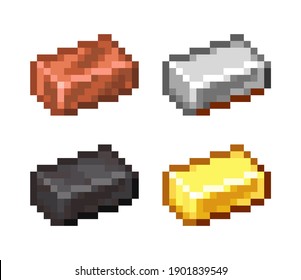 Pixel Art of Ingots. Editable vector file.