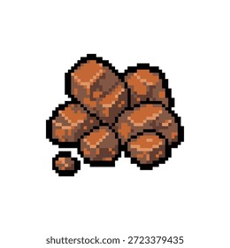 Imagem de minério de ferro Pixel art para mineração e ícones de inventário de recursos