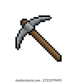 Pixel arte ferro picareta sprite para sistemas de inventário de jogo de sobrevivência RPG