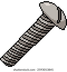 pixel art of iron screw spiral isolated background