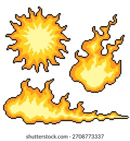 pixel art fundo isolado do símbolo gráfico de queima de fogo