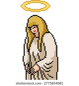 pixel art isolated background of holy angel woman
