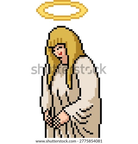 pixel art isolated background of holy angel woman
