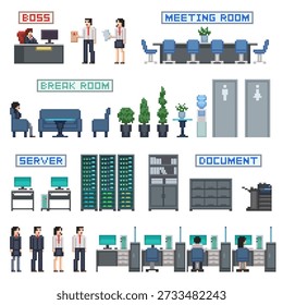 pixel art isolated background of office interior furniture asset - Powered by Shutterstock - Get 15% off with code: PIKWIZARD15