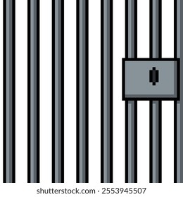 pixel art of jail cell prison isolated background