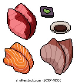 pixel art of japanese fish slice