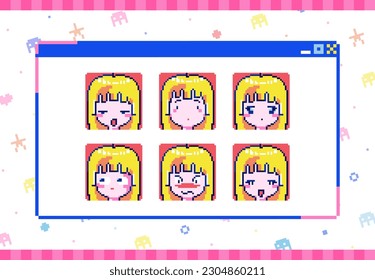 Pixel art japanese garden icon. Vector 8 bit style illustration of window view, flowers, rain. Decorative traditional element of retro video game graphic for game asset, sprite, sticker or web.	