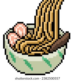 pixel art of japanese noodle bowl