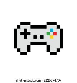 Pixel art. Joystick gamepad game  ilustrtation