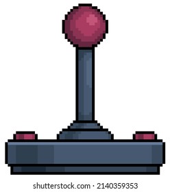 Pixel art joystick videojuego viejo icono vectorial para juego de 8 bits sobre fondo blanco
