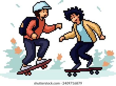 imagen de píxel de skateboard de juego infantil