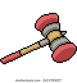 pixel art of kid toy hammer mallet isolated background
