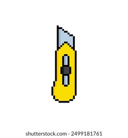 pixel art knife para juego de Vector de papel 8 bit icon juego de Vector Cutter logo