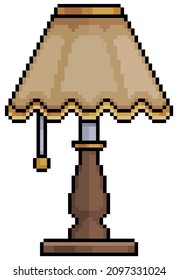 Pixel art lampshade lamp vector icon for 8bit game on white background


