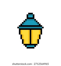 pixel art lantern  street light 8 bit vector icon for computer game logo	
