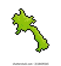 Pixel Art Of Laos Map. 8 Bit Pixel Art. Vector Illustration - EPS 10 Vector