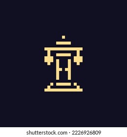 Pixel art. Law firm initial h logo