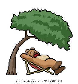 arte píxel de la siesta del oso perezoso