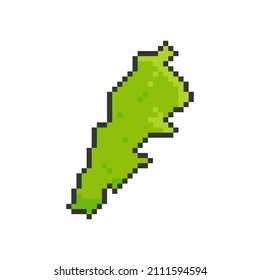 Pixel Art of Lebanon Map. 8 Bit Pixel Art. Vector Illustration - EPS 10 Vector