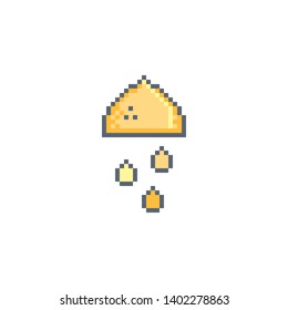 Pixel art lemon icon. Kitchen utensils vector sign for web, mobile design and 8 bit games.