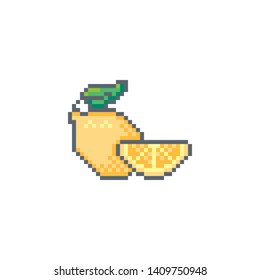 Pixel art lemon icon.
Vector design for web design, mobile app, stickers and games.
