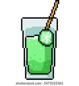 pixel arte de limonada bebida fría fondo aislado