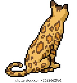pixel art of leopard pattern cat back isolated background