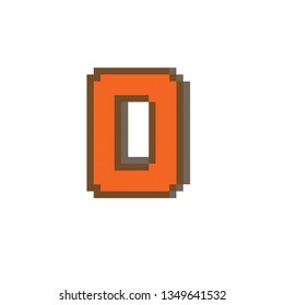 Pixel art, letter d, on a white background
