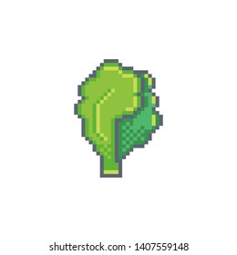 Pixel art lettuce icon.Vector design for web design, mobile app, stickers and games.
