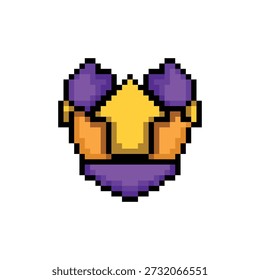 Pixel art level up emblem game asset graphic