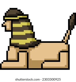 pixel art of lion sphinx sculpture