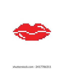 labios de arte de píxeles   juego vectorial 8 bit icono de la compañía logotipo 