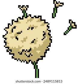 pixel art of little ironweed grass isolated background