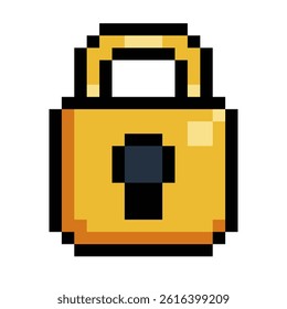 Pixel Art Lock Icon Data Security and Privacy