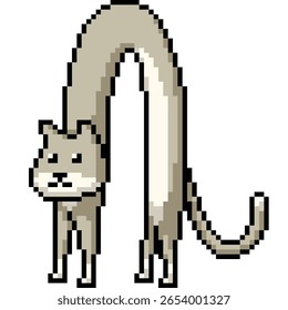 pixel art de gato longo pose estranho isolado fundo