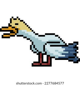 pixel art of long neck bird