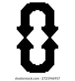 Pixel Art Loop Arrow Symbol