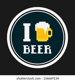 Pixel art I love beer background