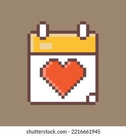 Pixel art. Love calendar deadline