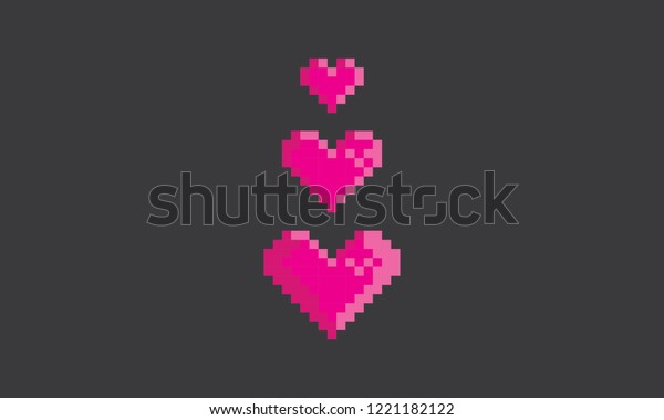 Vektor Stok Pixel Art Love Logo Icon Vector Tanpa Royalti 1221182122 Shutterstock 3599