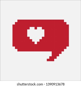 Pixel Art love message red