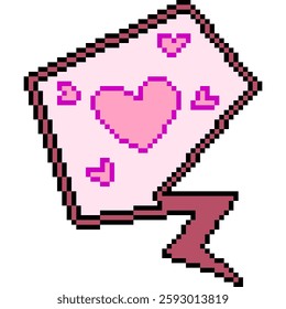 pixel art of love sign emotion isolated background