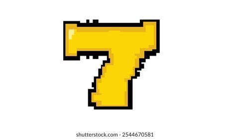 Pixel Art Lucky Number 7